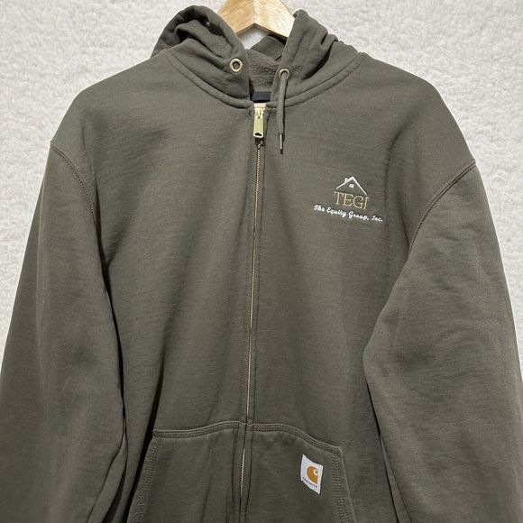 Carhartt Loose Fit Green Full Zip Hoodie Jacket Size Large - Picture 4 of 11